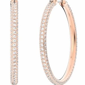 Swarovski Crystal Rose Gold Hoop Earrings